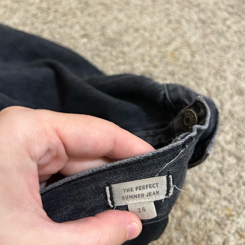 Madewell The Perfect Summer Black Washed Denim Jeans 100% Cotton Women's Size 26 - Picture 6 of 10